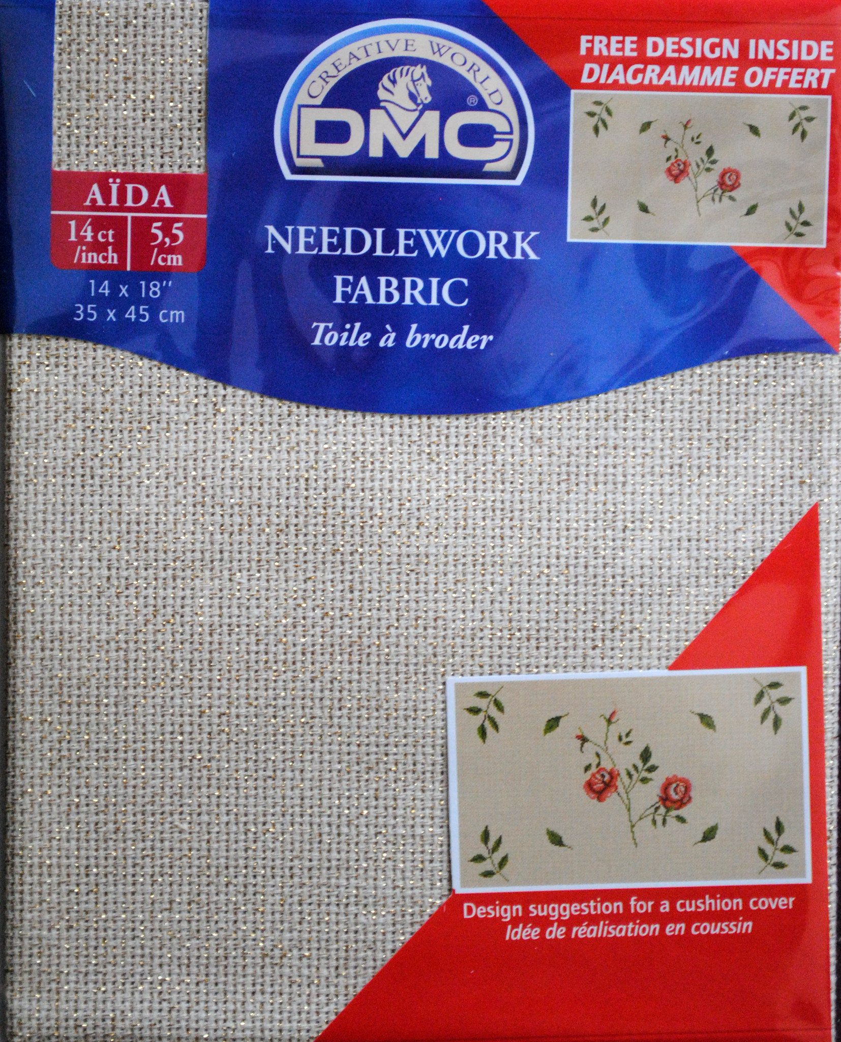 DMC Aida Cross Stitch Fabric Cloth All Colours and Sizes inc 14 16 18ct