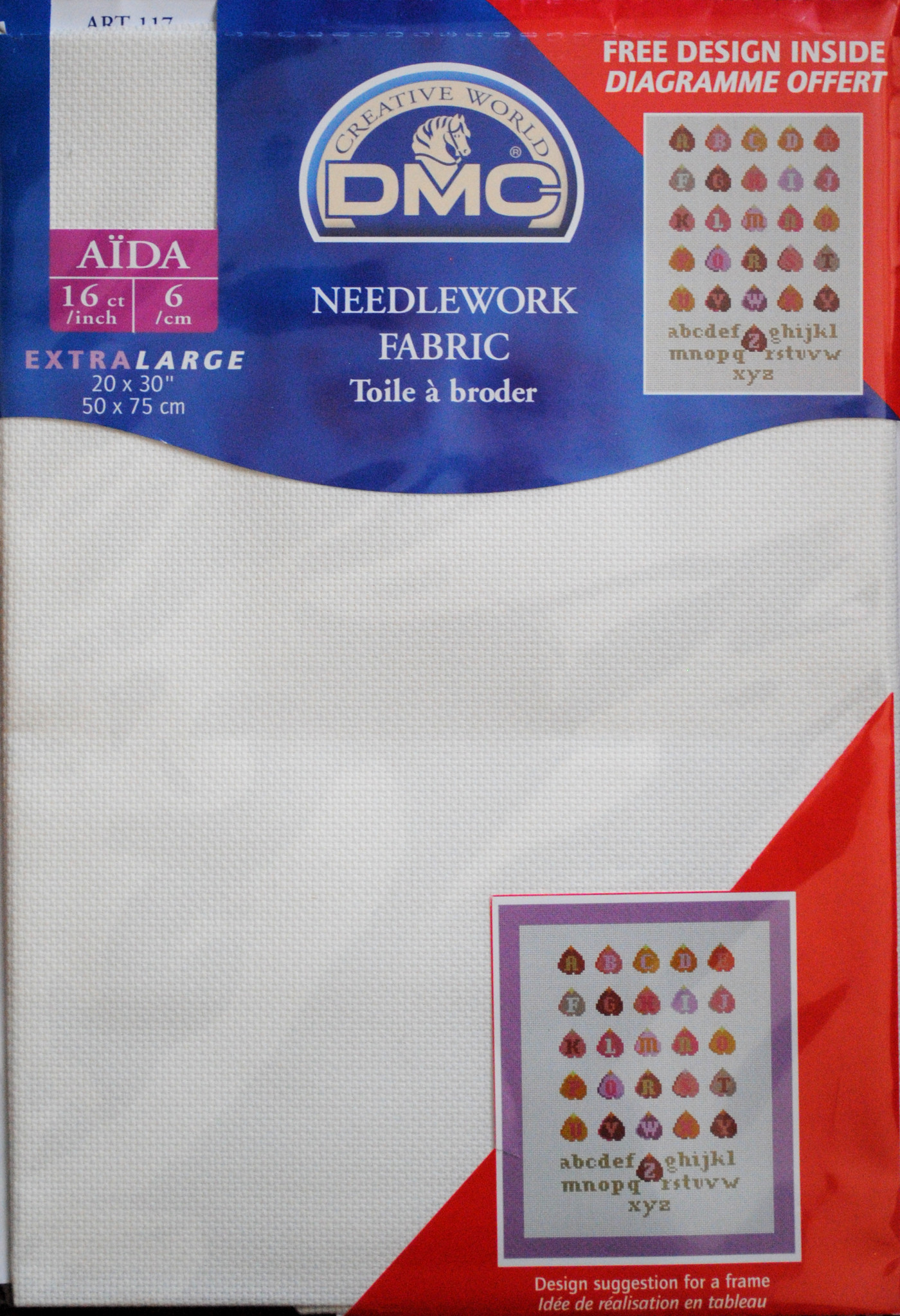 DMC Aida Cross Stitch Fabric Cloth All Colours and Sizes inc 14 16 18ct ...